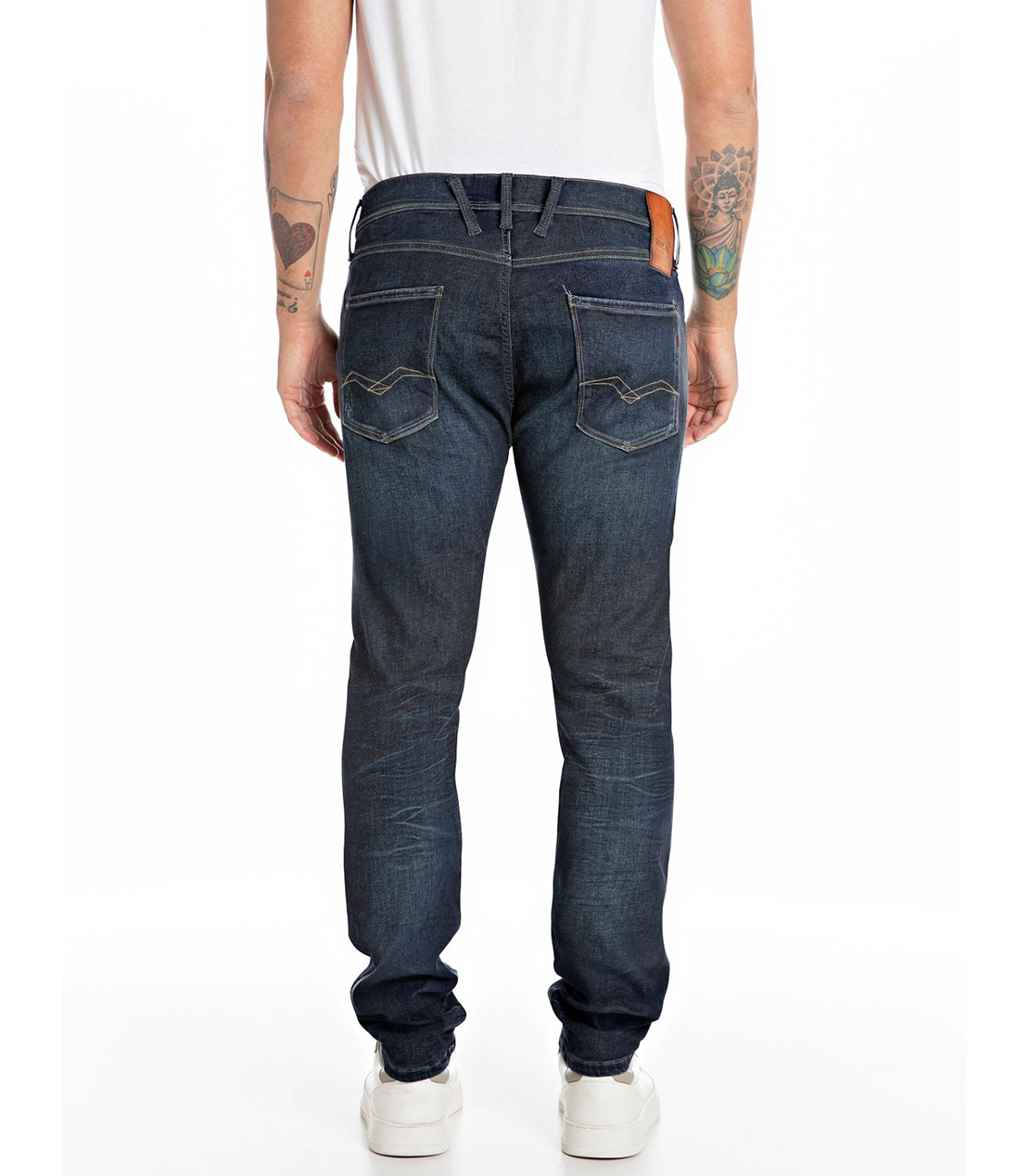 スリムフィットANBASS HYPERFLEX DUST ブルーストレッチデニム 詳細画像 ダークブルー 2